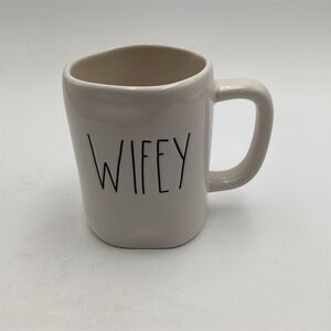 Rae Dunn "WIFEY" Beige Ceramic Coffee Mug 16 oz‎ Large Handle